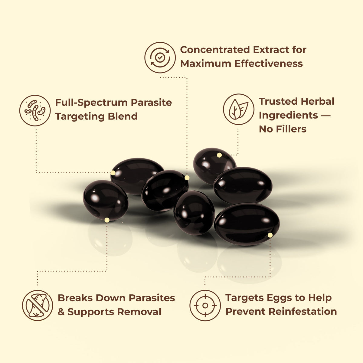 Holior Wormwood Black Walnut Pumpkin Seed & Clove Softgels