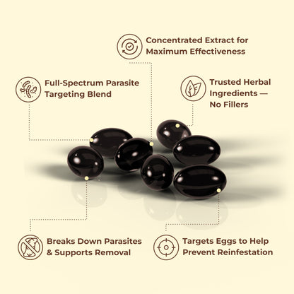 Holior Wormwood Black Walnut Pumpkin Seed & Clove Softgels